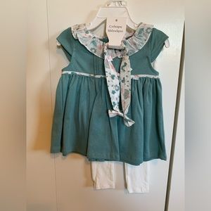 NWT Beautiful girl outfit with headband.